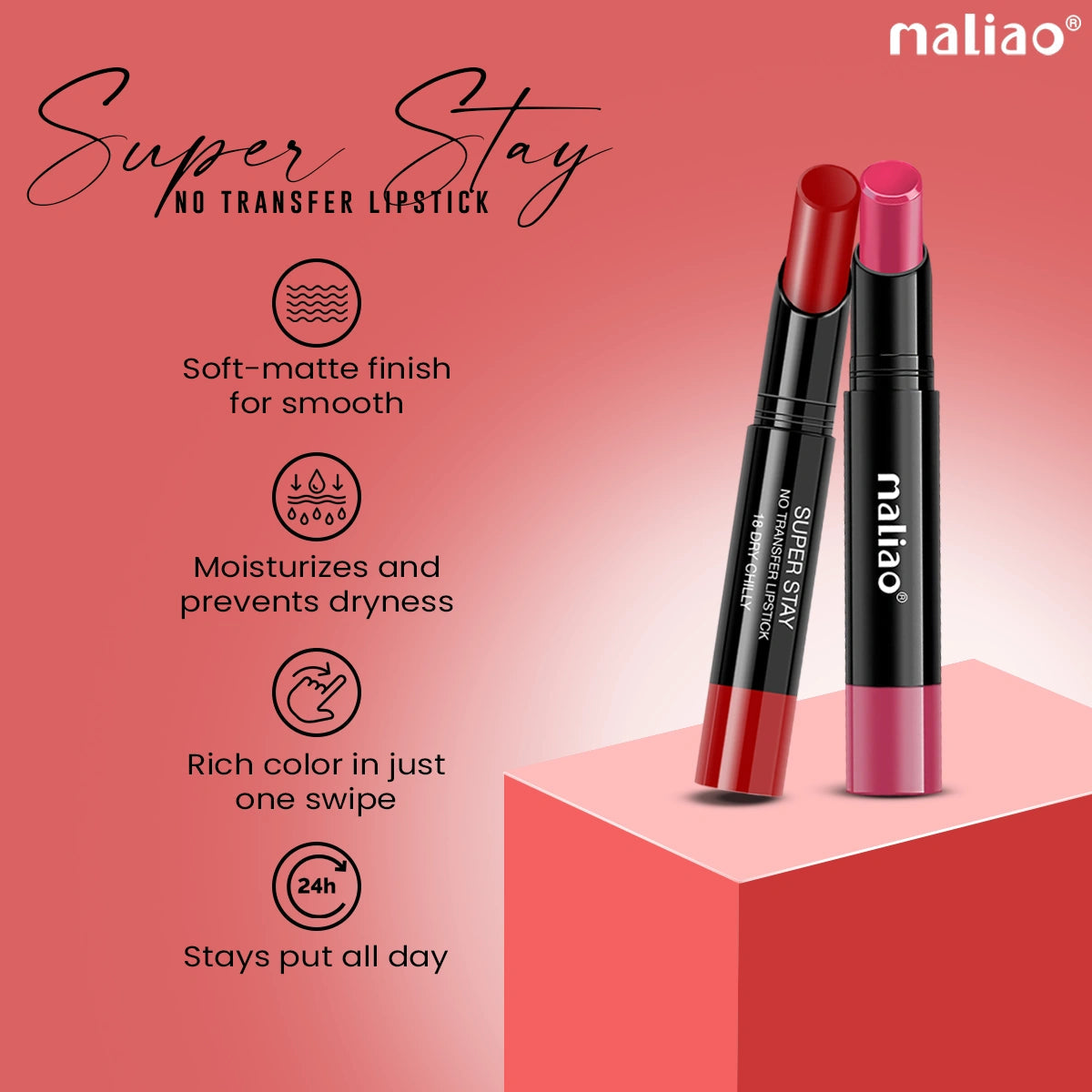 Maliao Super Stay No Transfer Lipstick - Unwavering Elegance Lip